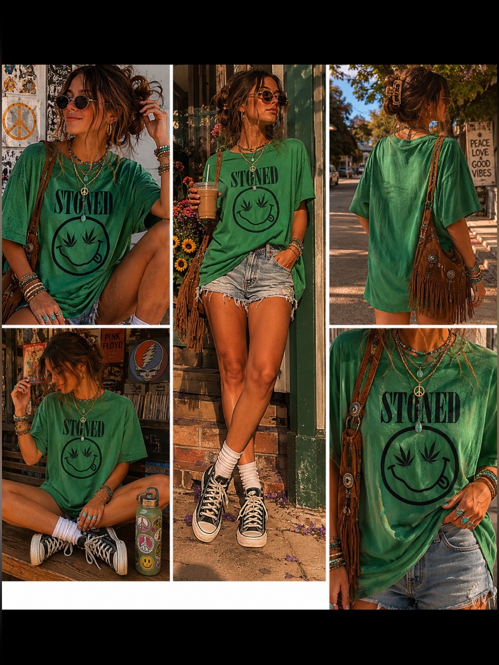 Stoned graphic tee and tray bundle